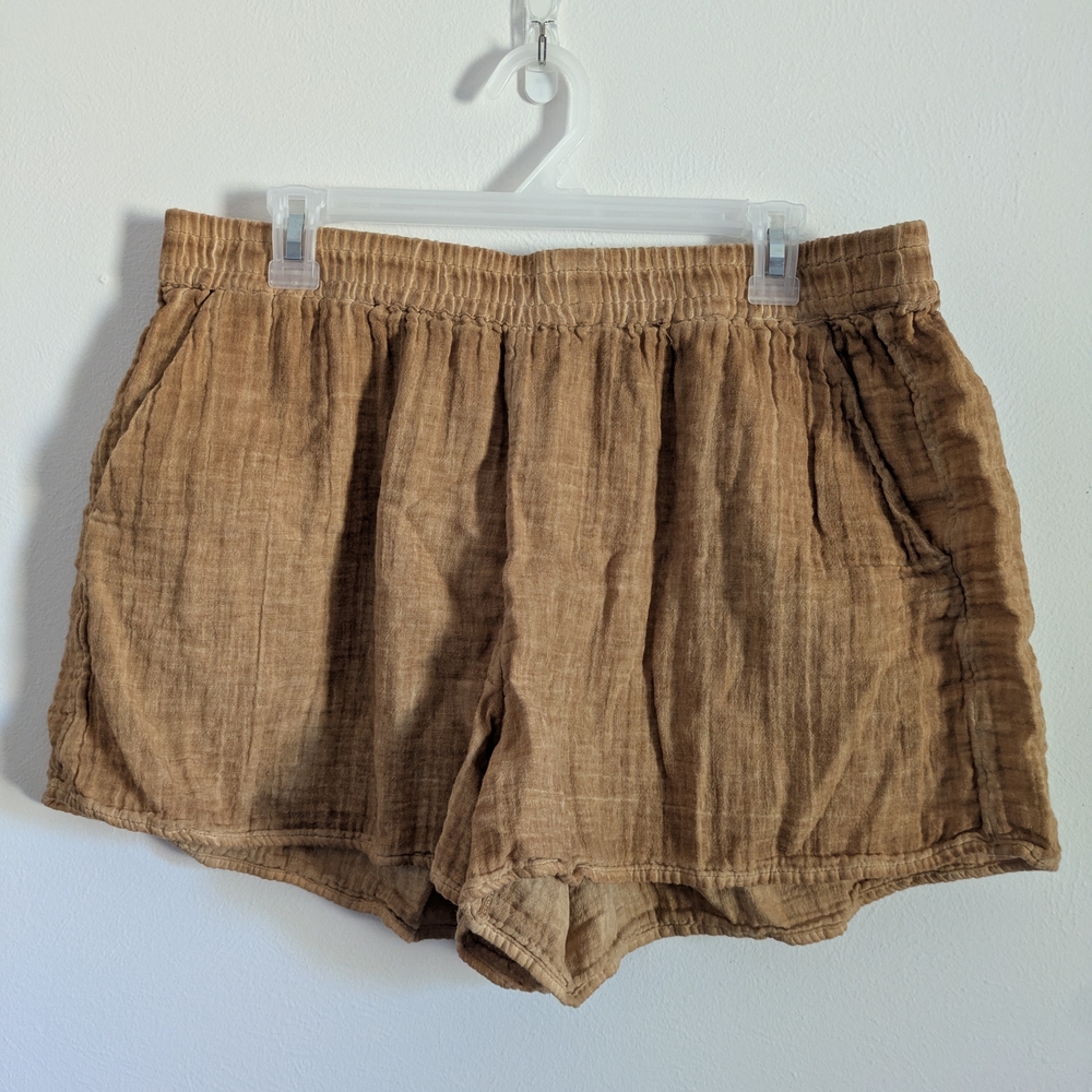 Anthropologie Tan High Waist Shorts with Relaxed Fit